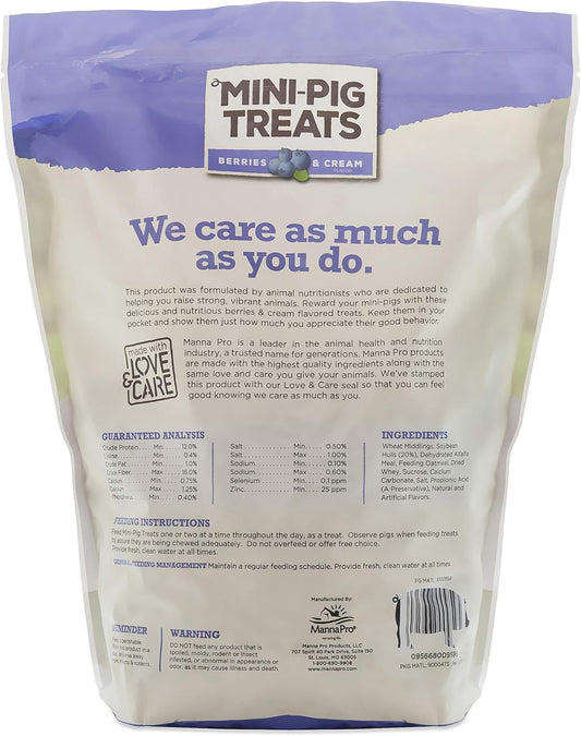 Manna Pro Mini Pig Berry & Cream Flavor Treats | Perfect Training Treats | 4 Pounds