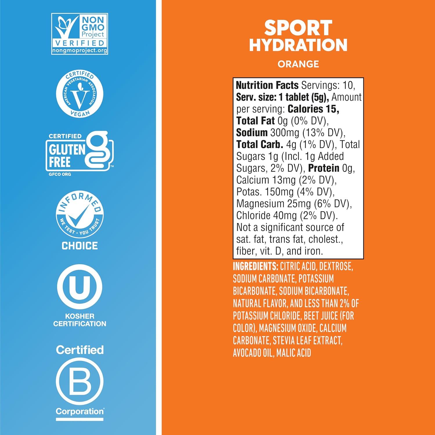 Nuun Sport Electrolyte Tablets for Proactive Hydration, Orange, 8 Pack (80 Servings) : Health & Household