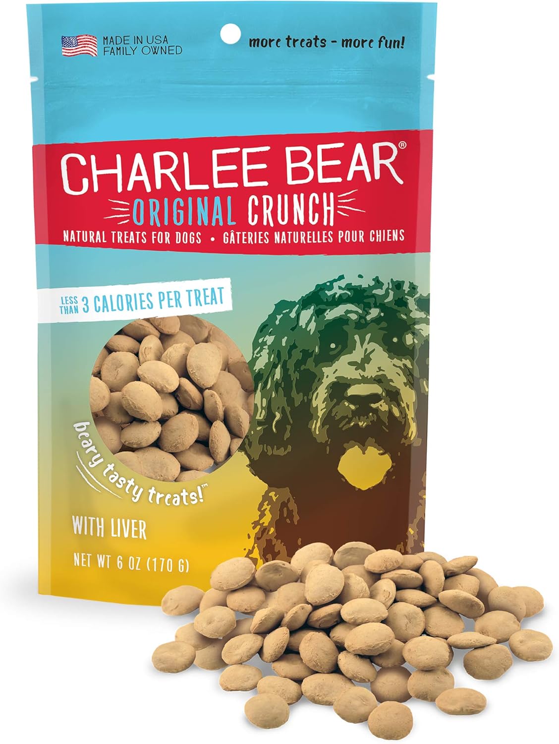 Charlee Bear Original Dog Treats, Chicken Liver, 6 Oz