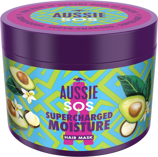 Aussie SOS Hair Mask, Supercharged Moisture, With Australian Jojoba Seed Oil, Vegan, For Hair In Urgent Need Of Rescue, With Australian Superfoods, 450 ml