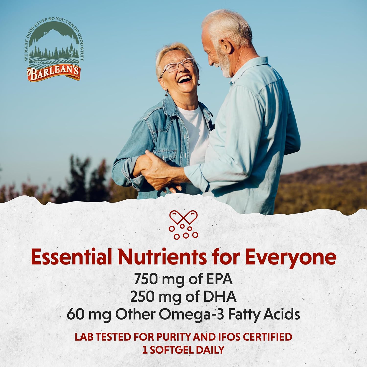 Barlean'S Ideal Omega 3 Nutritional Supplement Softgels With 1,000Mg Epa/Dha For Heart, Mind, And Mood - Certified Sustainable Seafood, Pharmaceutical Grade - 30-Count : Health & Household