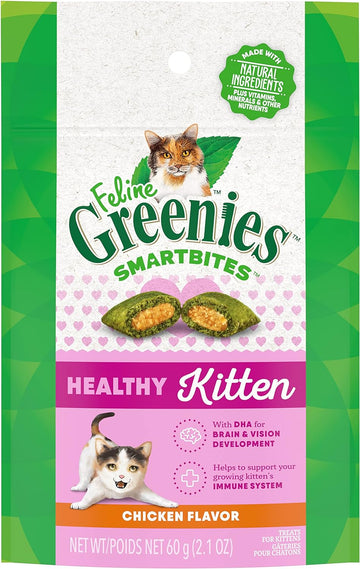 Greenies Feline Smartbites Healthy Kitten Treats, Chicken Flavor, 2.1 Oz Pack