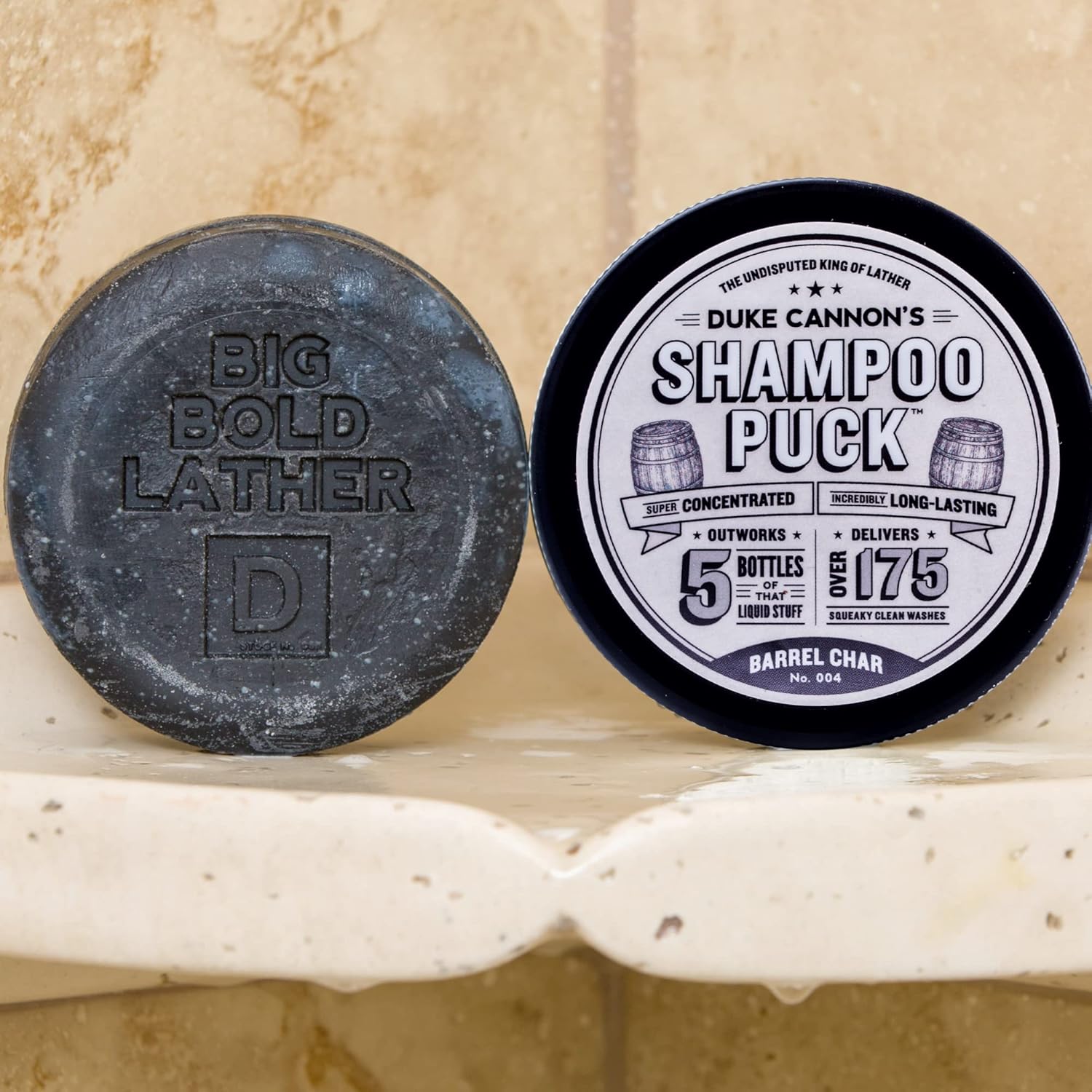 Duke Cannon Supply Co. Men's Shampoo Puck, 4.5oz - Barrel Char No. 004 / Over 175 Washes/Sulfate-Free : Beauty & Personal Care