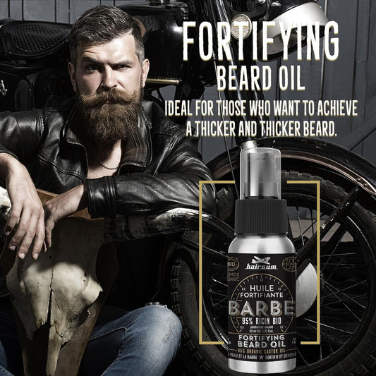 Hairgum Organic Fortifying Beard Oil - Daily Care Oil Moisturizer For Facial Skin And Beard Growth - Keeps Facial Hair Well Watered And Toned Up - Beard Oil For Supple Skin And Itch Free Soft Beard