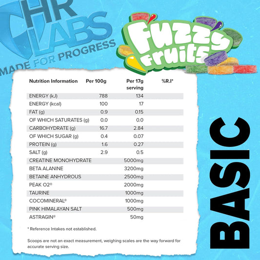 Hr Labs Basic, Things We Do Daily Creatine And Electrolytes Pre/Intra Workout, Beta Alanine & Betain Hydrous Hydration Formula, 510G & 30 Servings, Vegan (Boom Boom Berry)