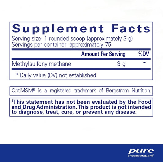 Pure Encapsulations Msm Powder | Hypoallergenic Supplement Supports Joint, Immune, And Respiratory Health | 8 Ounces