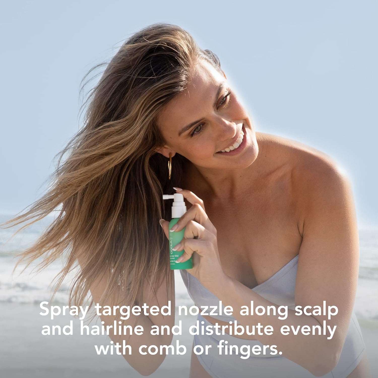 COOLA Organic Scalp Spray & Hair Sunscreen Mist with SPF 30, Dermatologist Tested Hair Care for Daily Protection, Vegan and Gluten Free, Ocean Salted Sage, 2 Fl Oz