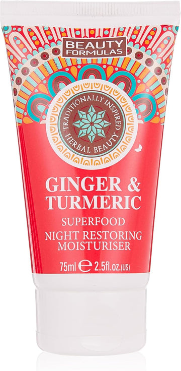 Beauty Formulas Moisturiser Ginger & Turmeric Night 75Ml, White