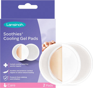 Lansinoh Soothies ® Cooling Gel Pads Breastfeeding - Soothes & Protects Cracked Nipples Breast Feeding - Reusable up to 3 days with Storage Tray - Breast Pads Maternity Sore Nipple Relief