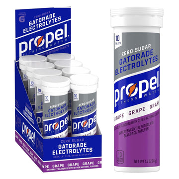 Propel Fitness Water Tablets, Grape, 10 Count Tube, (12 Pack)