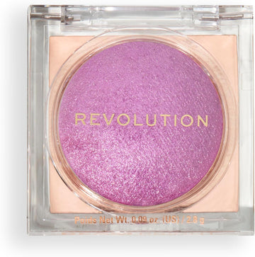 Revolution, Beam Bright Blush, Blendable & Buildable Face Powder Blush, Luminous Finish For Radiant Cheeks, Vegan & Cruelty-Free, Lick Of Lilac Purple, 2.8G