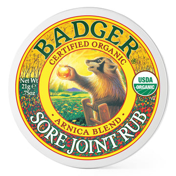 Badger Sore Joint Rub, Arnica & Black Pepper, Organic Balm For Sore Joints, Warming Joint Relief Balm