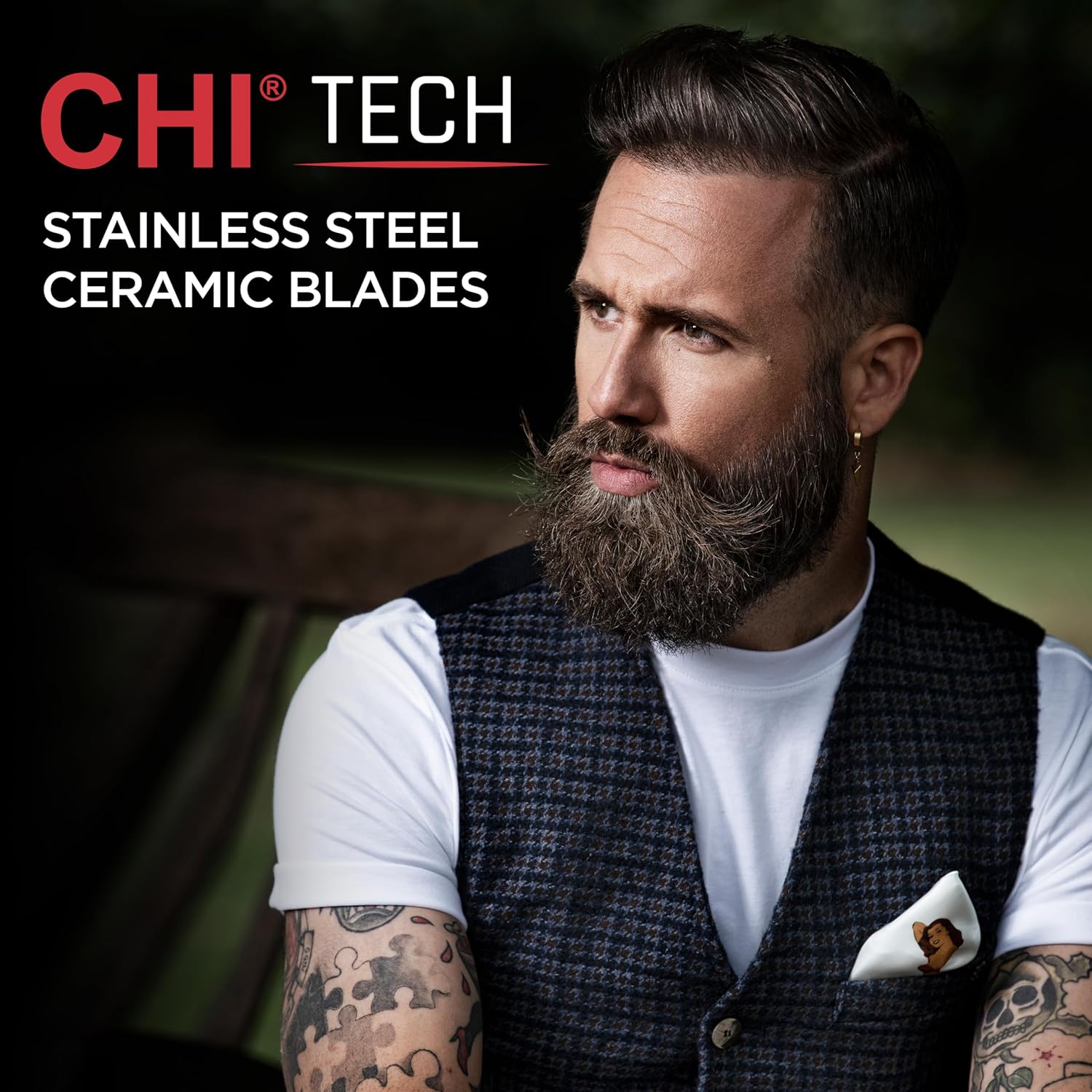 Chi Tech Cordless Precision Clipper, Wireless Hair Clipper For Precision Styling, Smooth Grip & Stainless Steel Blades, Includes 4 Guard Attachments : Beauty & Personal Care