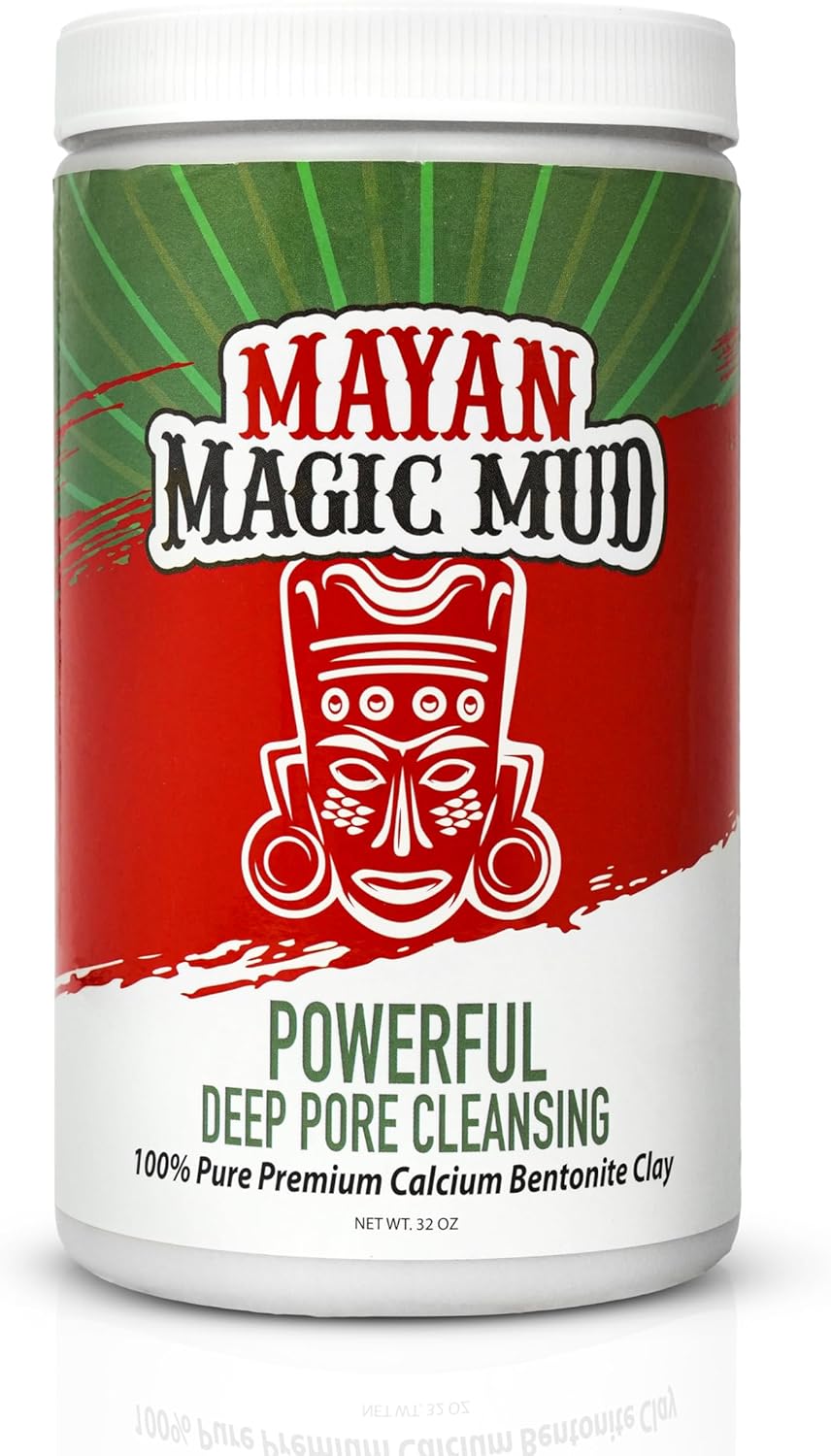 Mayan Magic Mud - Powerful Deep Pore Cleansing Facial And Body Mask - 100 Percent Pure Premium Calcium Bentonite Clay - Treats Acne Breakouts, Blackheads, And Oily Skin - 909 G