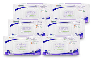 Himalaya Soothing Baby Calming Wipes For Soft, Clean, And Sensitive Skin, 72 Wipes, 6 Pack