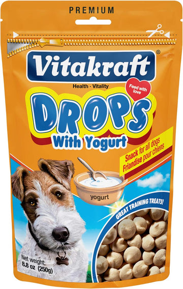 Vitakraft Drops With Yogurt Treats For Dogs, Bite-Sized Training Snacks, 8.8 Ounce (Pack Of 1)