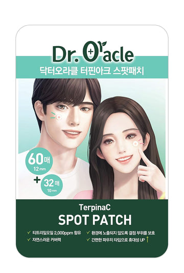 Dr.Oracle Terpinac™ Spot Patch - Acne Pimple Master Patch, Pimple Patches, Acne Pimple Patch, Blemish Spot, Dermatologist Tested, 92 Patches (2 Sizes) 12Mm, 10Mm