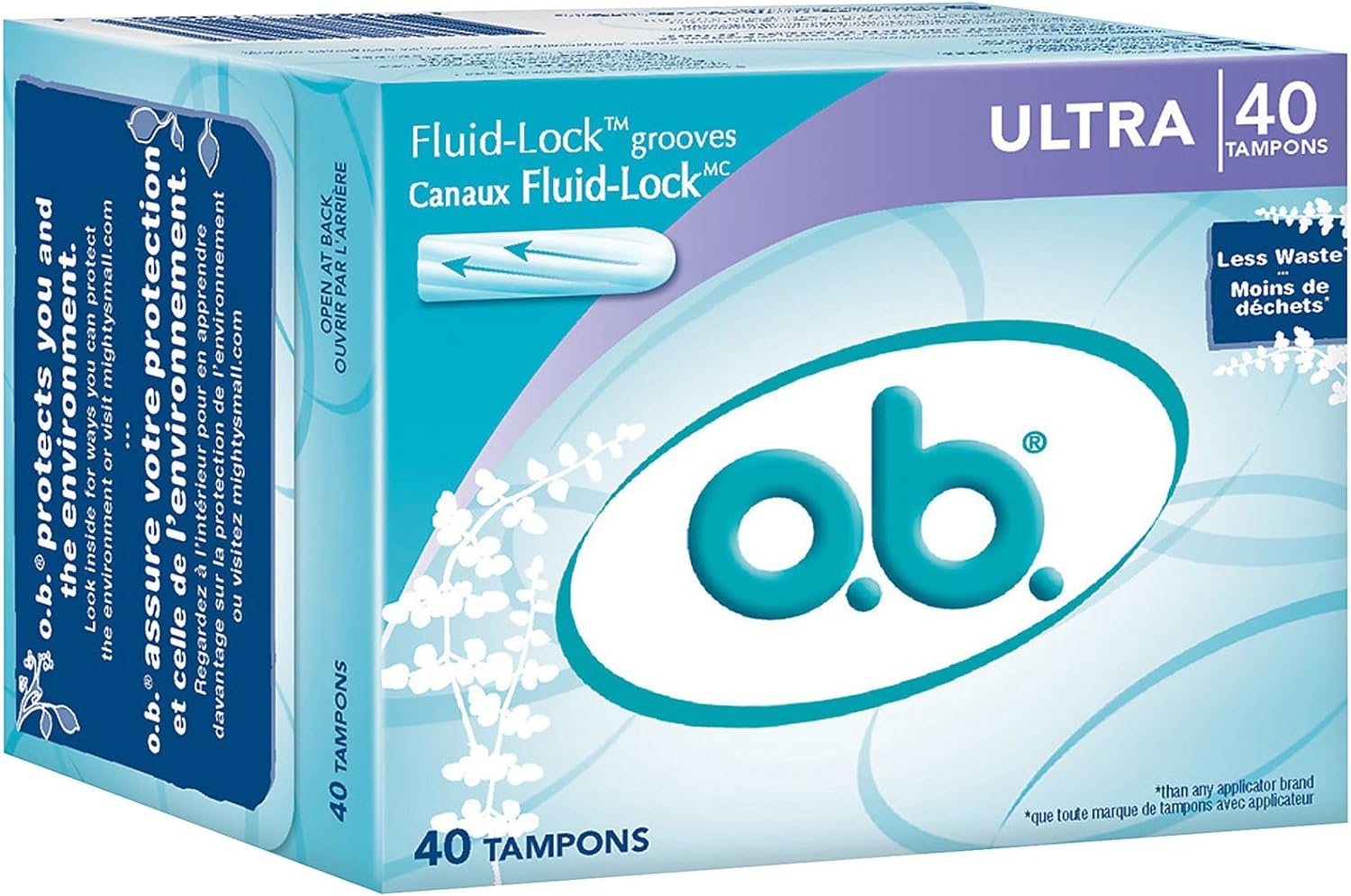 o.b. Ultra Absorbency Tampons, 40-Count Box ( 3 pack) : Health & Household