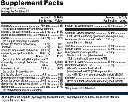 Metagenics Advaclear - Daily Support For Detoxification* - Detox Supplements* - With Vitamin B12, Pantothenic Acid & Zinc Citrate - 126 Capsules