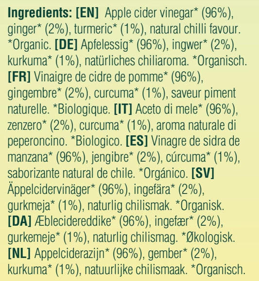 Eat Wholesome Organic Raw Apple Fire Cider Vinegar With Turmeric & Cinnamon, 1L
