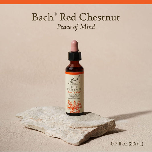 Bach Original Flower Remedies, Red Chestnut For Peace Of Mind, Natural Homeopathic Flower Essence, Holistic Wellness And Stress Relief, Vegan, 20Ml Dropper