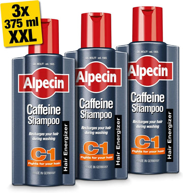 Alpecin Caffeine Shampoo C1 3X 375Ml | Against Thinning Hair | Shampoo For Stronger And Thicker Hair | Natural Hair Growth Shampoo For Men | Hair Care For Men Made In Germany