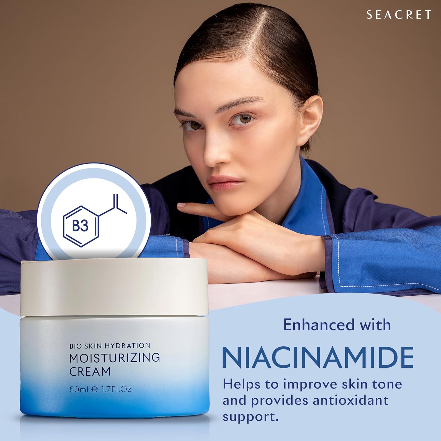 Seacret- Bio Skin Hydration Face Cream- A Rich Face Moisturizer Enriched With Dead Sea Minerals For Maximum Nourishment & Hydration 1.7 Fl.Oz (Gel-Cream) : Beauty & Personal Care