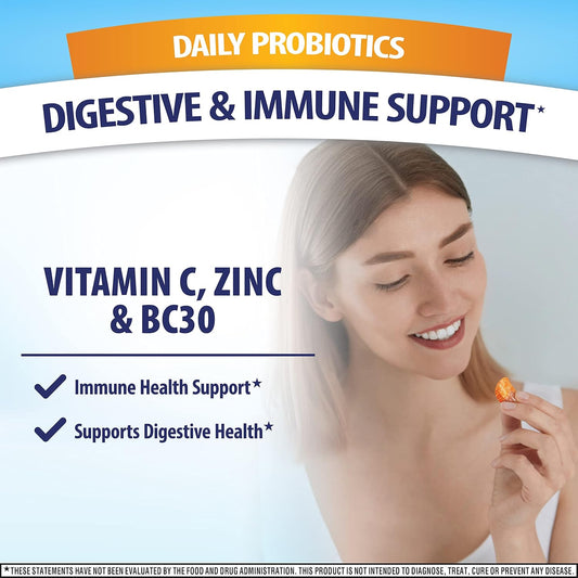 Digestive Advantage + Immune Health Probiotic Gummies, Daily Probiotics For Women & Men, Support For Occasional Bloating, Minor Abdominal Discomfort & Gut Health, 64Ct Natural Fruit Flavors