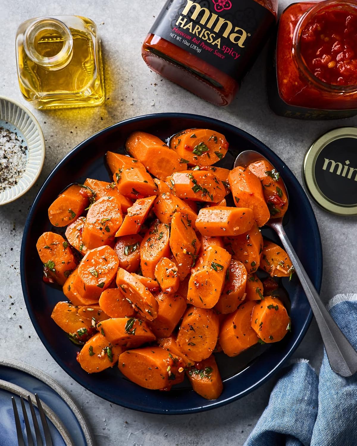 Mina Harissa Hot Sauce, Gourmet Moroccan Heat, Homestyle Spicy Red Chili Harissa Paste With Tangy Twist, 10 Oz Harissa Sauce, Excite Your Senses With Mina Harissa Seasoning : Chile Sauces : Grocery & Gourmet Food