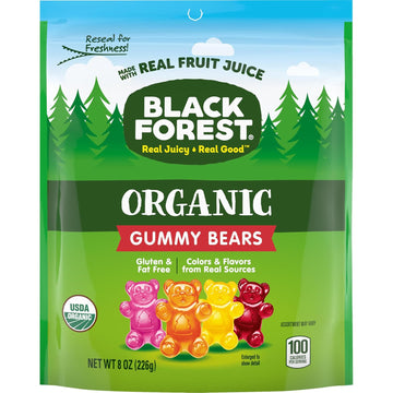 Black Forest Organic Gummy Bears Candy, 8 Ounce Bags (Pack Of 6)