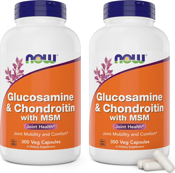 Now Glucosamine & Chondroitin With Msm, 300 Capsules (Pack Of 2) Joint Health Supplement