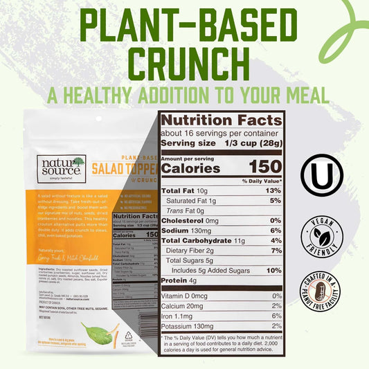 Natursource Salad Topper Crunch - Salad Toppings, Salad Mix, Salad Toppers Seeds And Cranberries, Crunchy, Mixed Seeds For Salad, Oatmeal Or Yogurt, Natural, Gluten Free - 16 Oz (1 Lb)