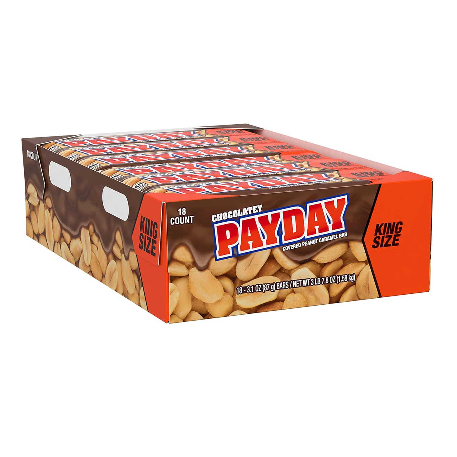 Payday Chocolatey Peanut Caramel King Size, Candy Bar, 3.1 Oz