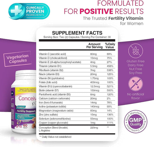 Conceive Plus His + Hers Fertility Support 3 Month Supply Prenatal Supplements - Vitamins Bundle For Couples Trying To Conceive