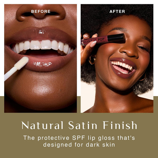 Blackgirlsunscreen Black Girl Sunscreen - Make It Pop Sungloss - Revolutionary Sun Protection And Gloss In One - Spf 50 (Red Wine)