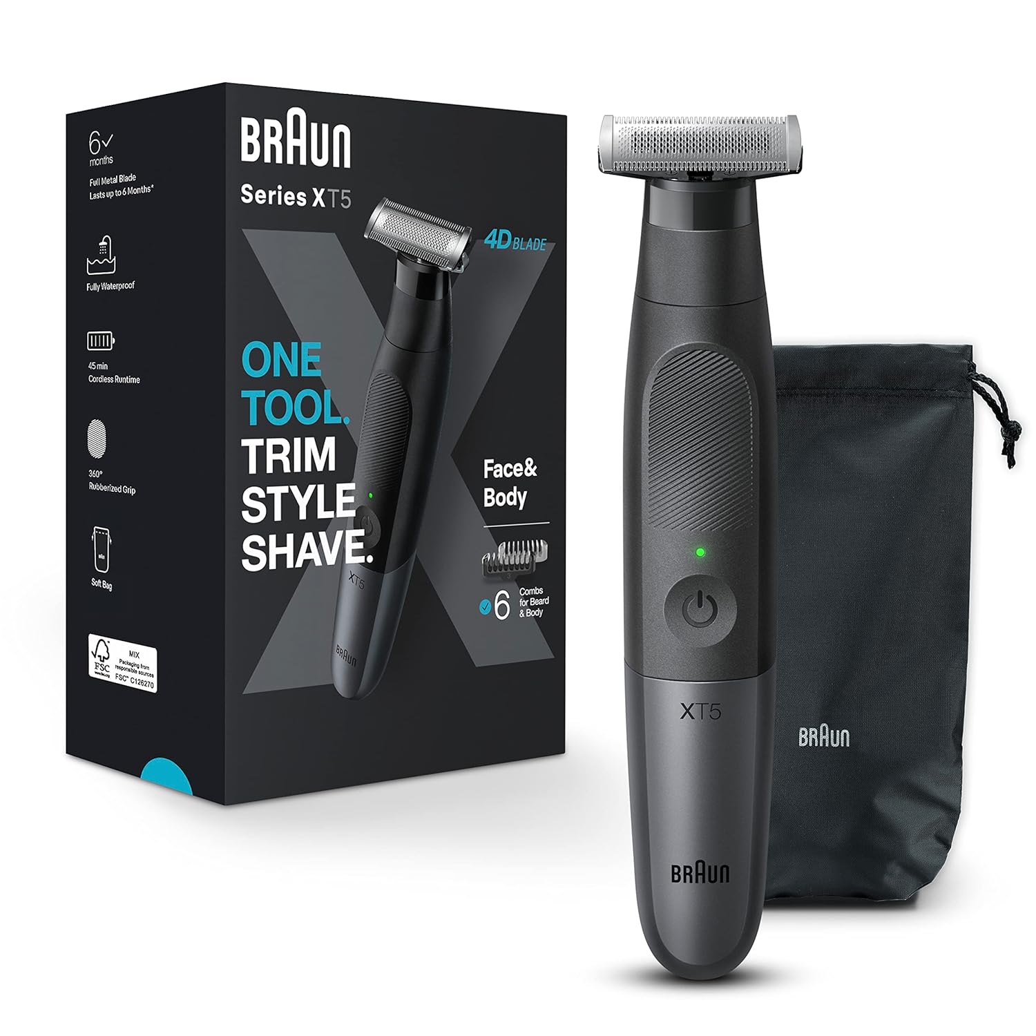 Braun Series Xt5 All-In-One Men'S Beard Trimmer And Electric Razor