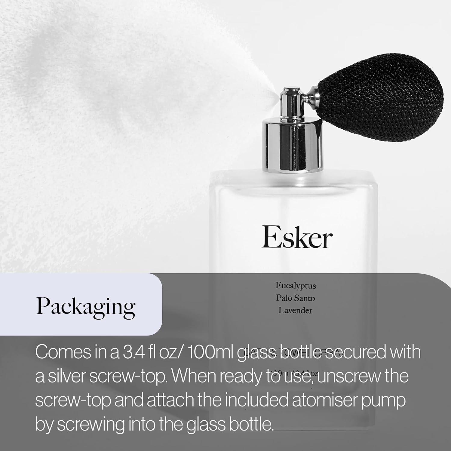 Esker - Natural Eucalyptus Towel + Linen Spray | Clean, Vegan Home Fragrance + Aromatherapy (3.4 fl oz | 100 ml) : Health & Household