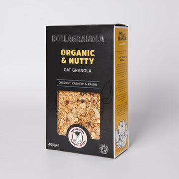 Rollagranola Organic & Nutty - 100% Natural, Free Of Cereal, Gluten-Free, Vegan With No Added Refined Sugar - Handcrafted In The Uk