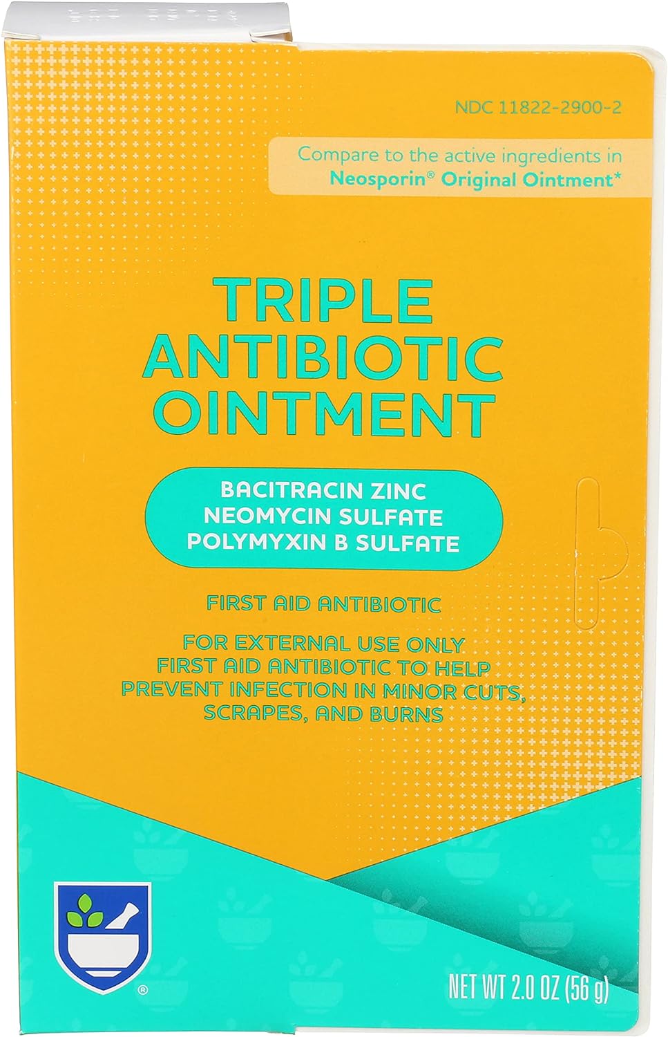 Rite Aid Triple Antibiotic Ointment 2 Ounce, First Aid Ointment for Minor Scratches and Wounds and Prevents Infection