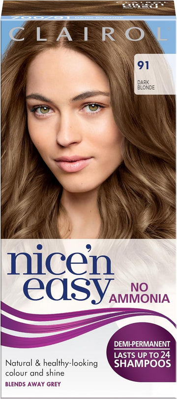 Clairol Nice'N Easy No Ammonia Hair Dye, 91 Dark Blonde