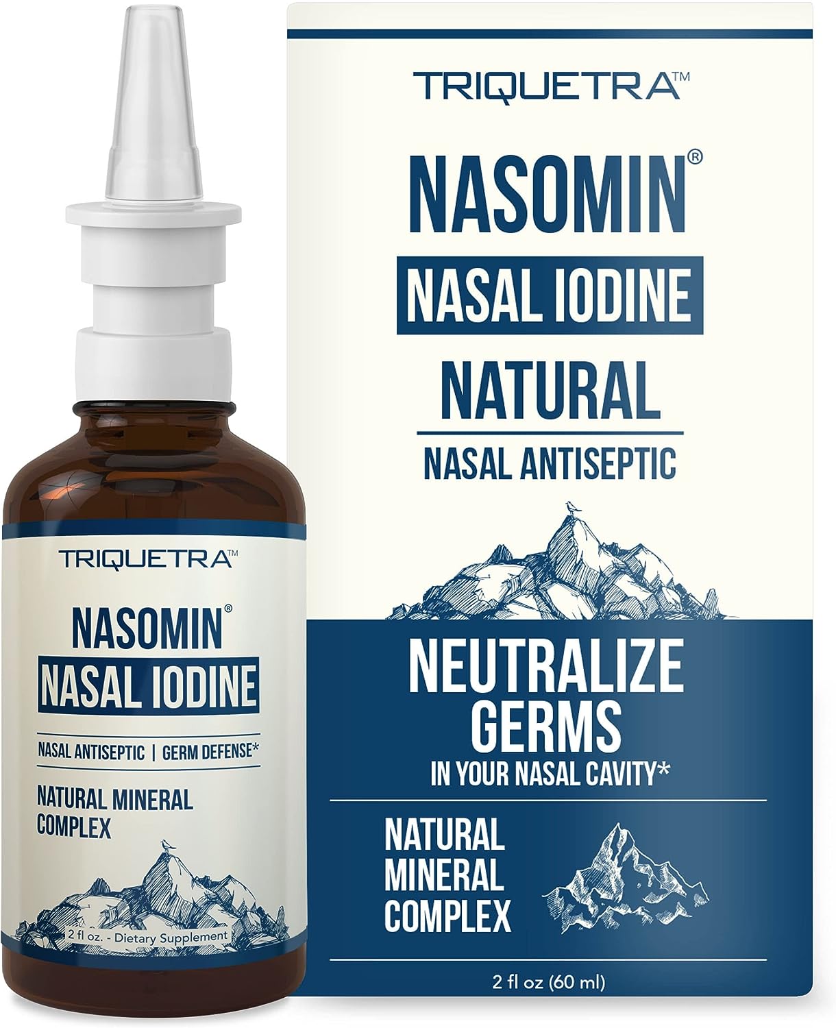 Nasomin? Nasal Iodine ? Nasal Antiseptic Spray ? Sanitize Your Nose of Germs - Iodine + Fulvic Acid Blend -150+ Uses Per Bottle ? 100% Natural Mineral Complex ? (2 oz. Bottle + Nasal Sprayer)