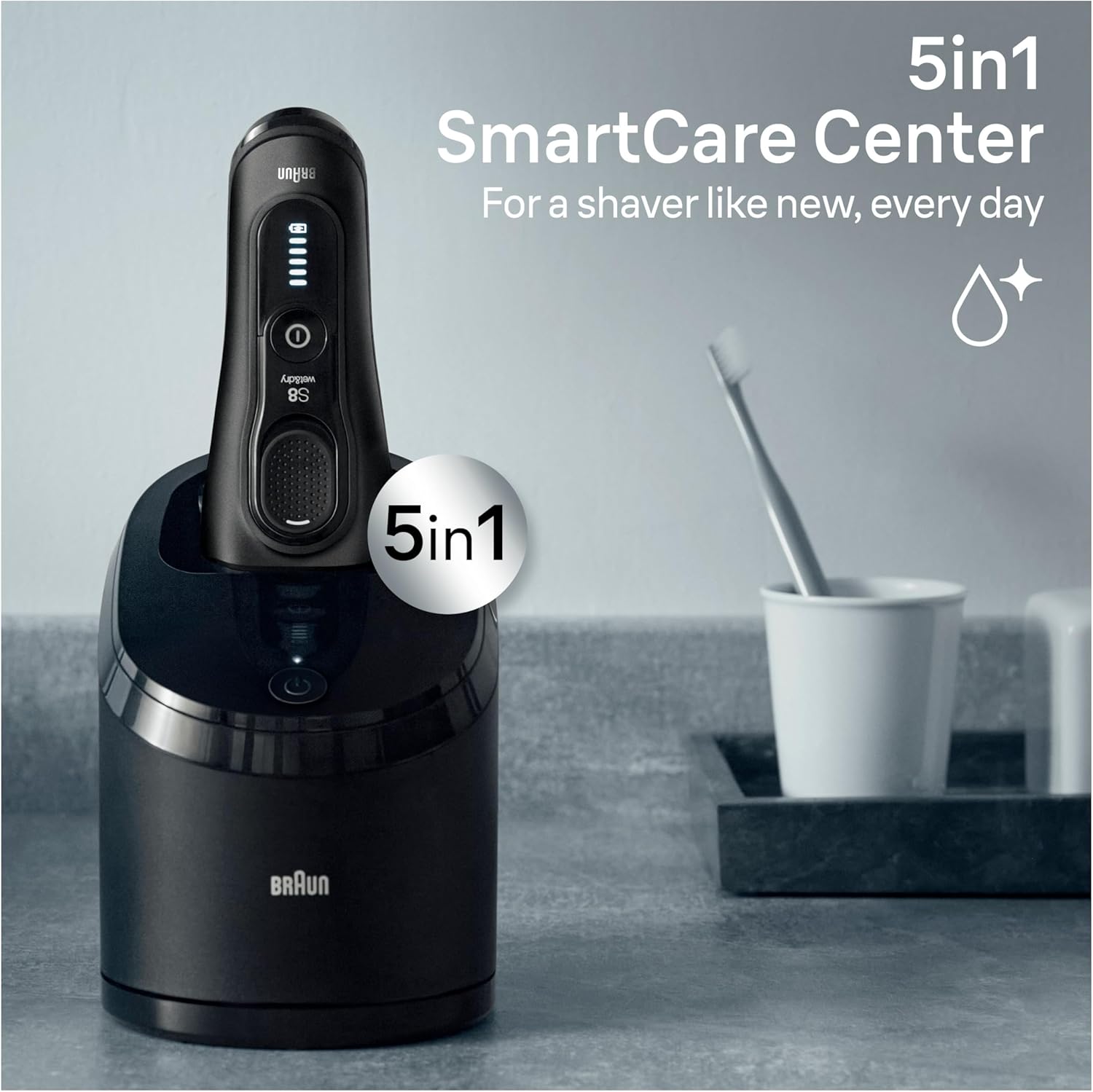 Braun Series 8 Electric Shaver, Men's Foil Shaver with SmartCare Center, Wet & Dry Electric Razor, Made in Germany, Braun 8560cc, Black : Amazon.co.uk: Health & Personal Care