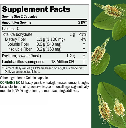 Andrew Lessman Fibermucil 180 Capsules -Psyllium Husk Powder. Gently Promotes Regularity And Digestive Health. Rich In Fiber. Gentle, Easy, Effective. No Additives. Small Easy To Swallow Capsules