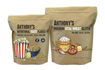 Anthony'S Premium Nutritional Yeast Flakes 1 Lb & Vital Wheat Gluten 4 Lb Bundle