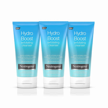 Neutrogena Hydro Boost Gentle Exfoliating Daily Facial Cleanser With Hyaluronic Acid, Face Wash Clinically Proven To Increase Skin'S Hydration Level, Oil-Free & Non-Comedogenic, 5 Oz (Pack Of 3)