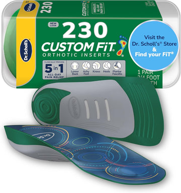 Dr. Scholl’S Custom Fit Orthotics 3/4 Length Inserts Cf 230, 5-In-1 All-Day Pain Relief For Feet, Lower Back, Knees, Heel & Plantar Fasciitis, Arch Support Shoe Insoles For Men Women, Fsa Hsa Eligible