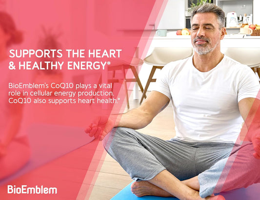 Bioemblem Coq10 With Bioperine - 200Mg Softgels, Superior Absorption - Coenzyme Q10 Antioxidant For Energy Production, Heart Health - Natural Form, Non-Gmo Coq10 Supplement - 90 Count