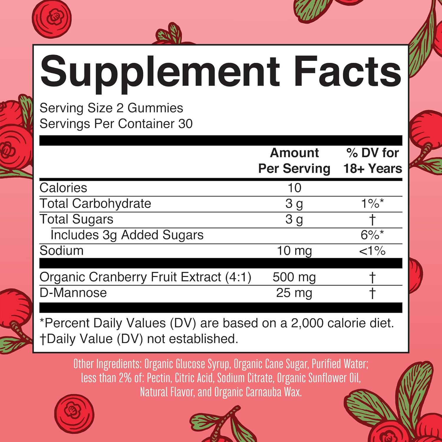 Organic Cranberry Gummies by MaryRuth's | Cranberry Supplement | Urinary Tract Health for Women | with D Mannose | 500mg Cranberry | Traditional Use | USDA Organic | Vegan | Non GMO | 30 Servings : Health & Household