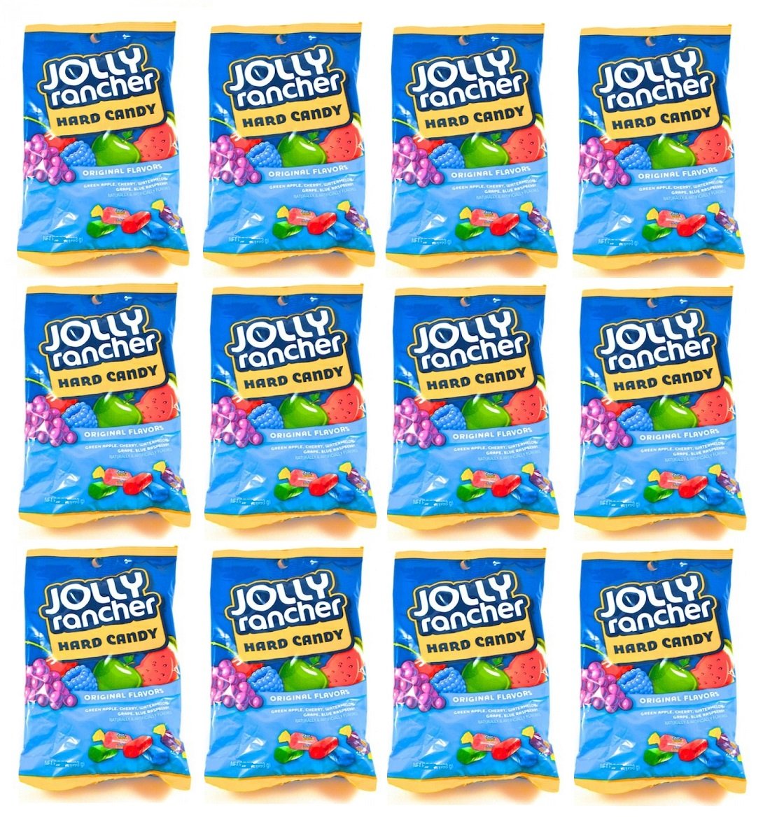 Jolly Rancher Hard Candy In Original Flavors-Peg Bag, 3.8-Ounce Bag (Pack Of 12)