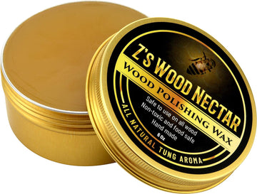 Z's Wood Nectar All Natural Beeswax Furniture Polish & Conditioner (6oz) -Sent Tung Aroma